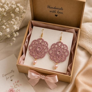 Crochet Earrings Pattern PDF, Floral Lace Jewelry Tutorial, Boho Thread Flower DIY, Instant Download