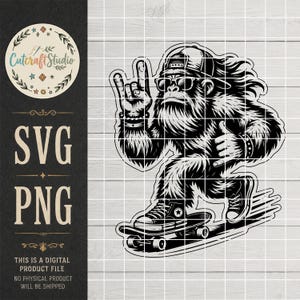 Rolig Hippie Bigfoot SVG PNG, Groovy Sasquatch Design, Retro Bigfoot Clipart, Rolig Bigfoot T-shirt Design, Mullet Bigfoot