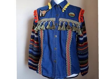 Bohemian Denim Jacket Vintage