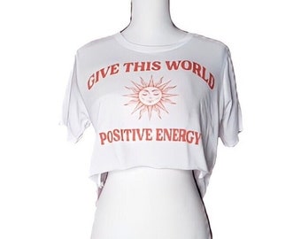 Positive Energy Shredded Crop Shirt