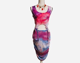 Tie Dye Sleeveless Dress LOW SCOOP SEXY