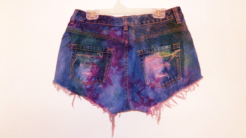 Tie Dye Marbled Distressed Shorts image 2