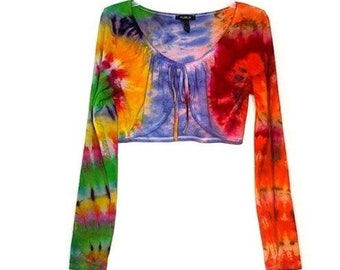 Ying Yang Meta Tie Dye Crop Shirt