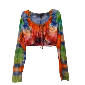 Erupted Sky Tie Dye Crop Shirt image 1