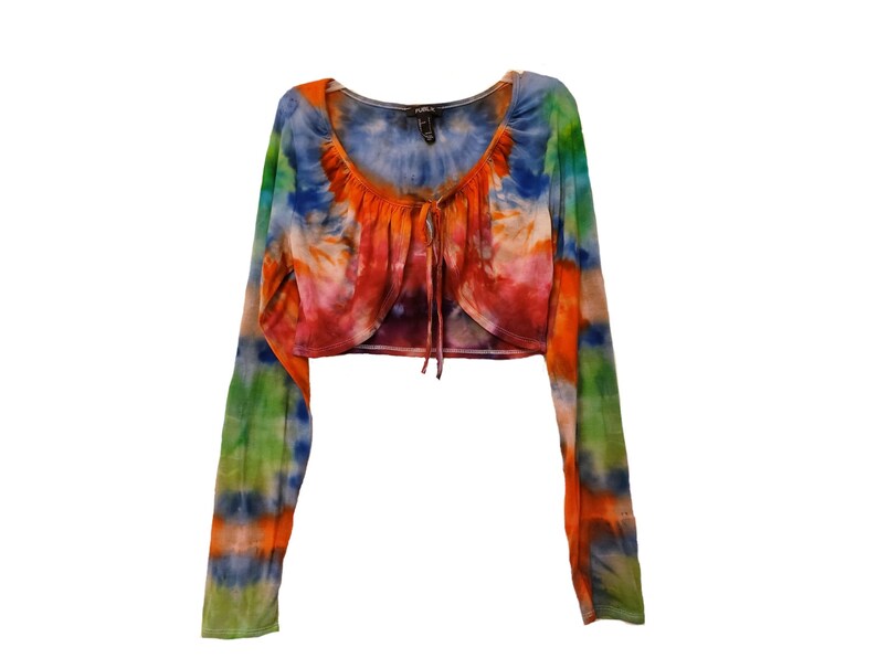 Erupted Sky Tie Dye Crop Shirt image 1