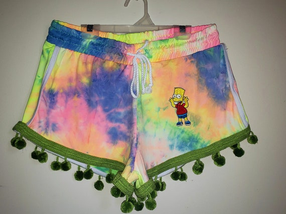 Bart Simpson Marbled Tie Dye Shorts