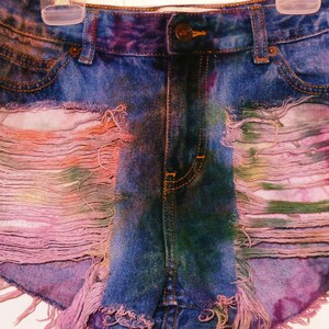 Tie Dye Marbled Distressed Shorts image 3