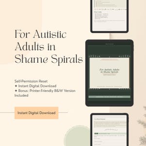Återhämtning från skamspiral | Utskrivbar arbetsbok för autistiska och neurodivergenta vuxna | Återställning av självtillstånd | Autistisk utbrändhet | AuDHD