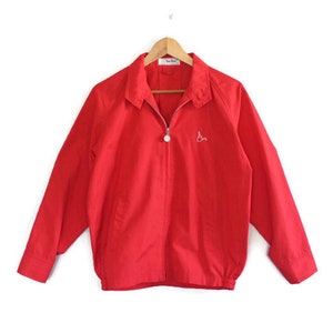 Vintage 70s Red Wind Breaker Jacket - Made in California - Medium