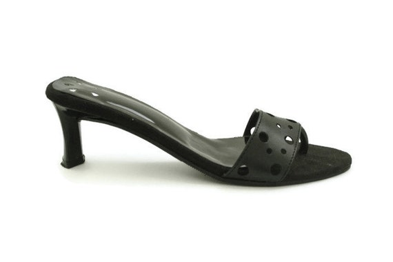 Vintage Y2K Black Polka Dot Square Heels - Size 6 - image 1