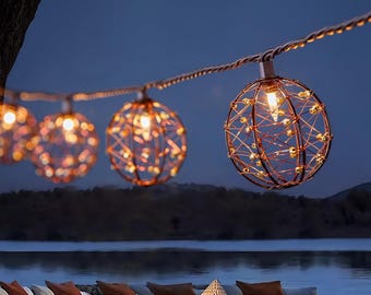 Outdoor String Lights: 6ft Waterproof Globe Ambiance Decor (Connectable Strands)