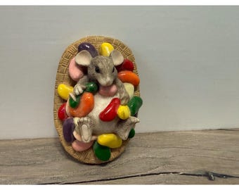 Charming Tails Jelly Bean Feast Mouse Figurine Multicolor Easter Small Resin