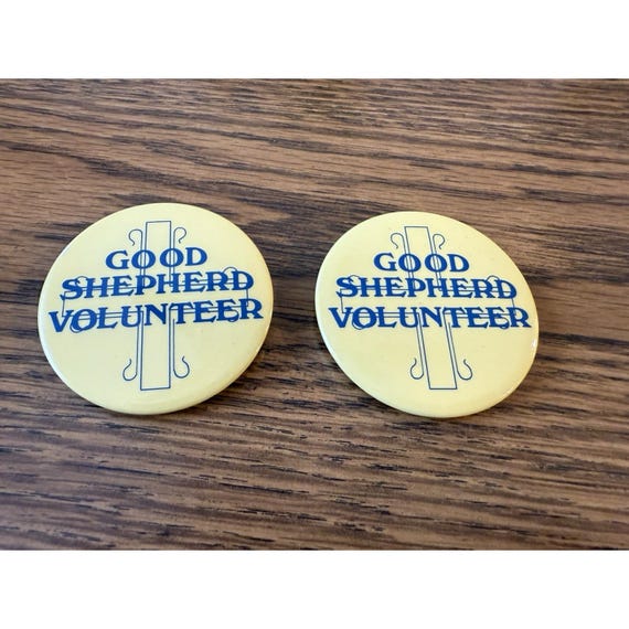 Lot Of 2 Vintage Good Shepherd Volunteer Pins