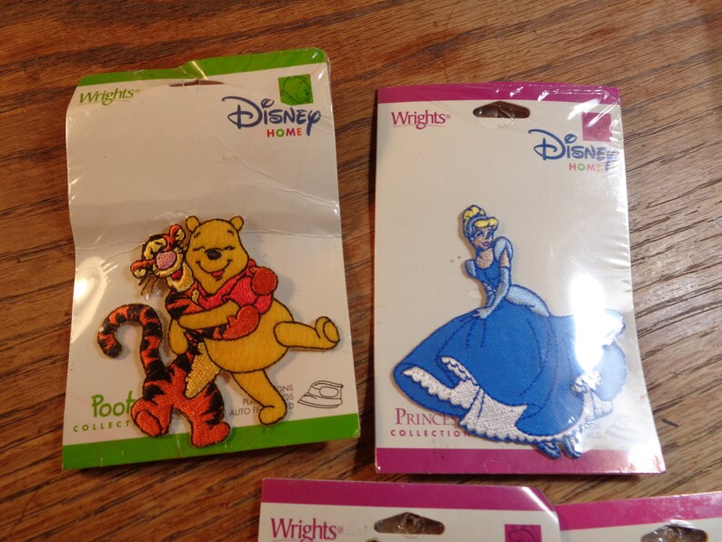 5 Walt Disney Iron on PatchesNew older stockSewing suppliesFree shipping