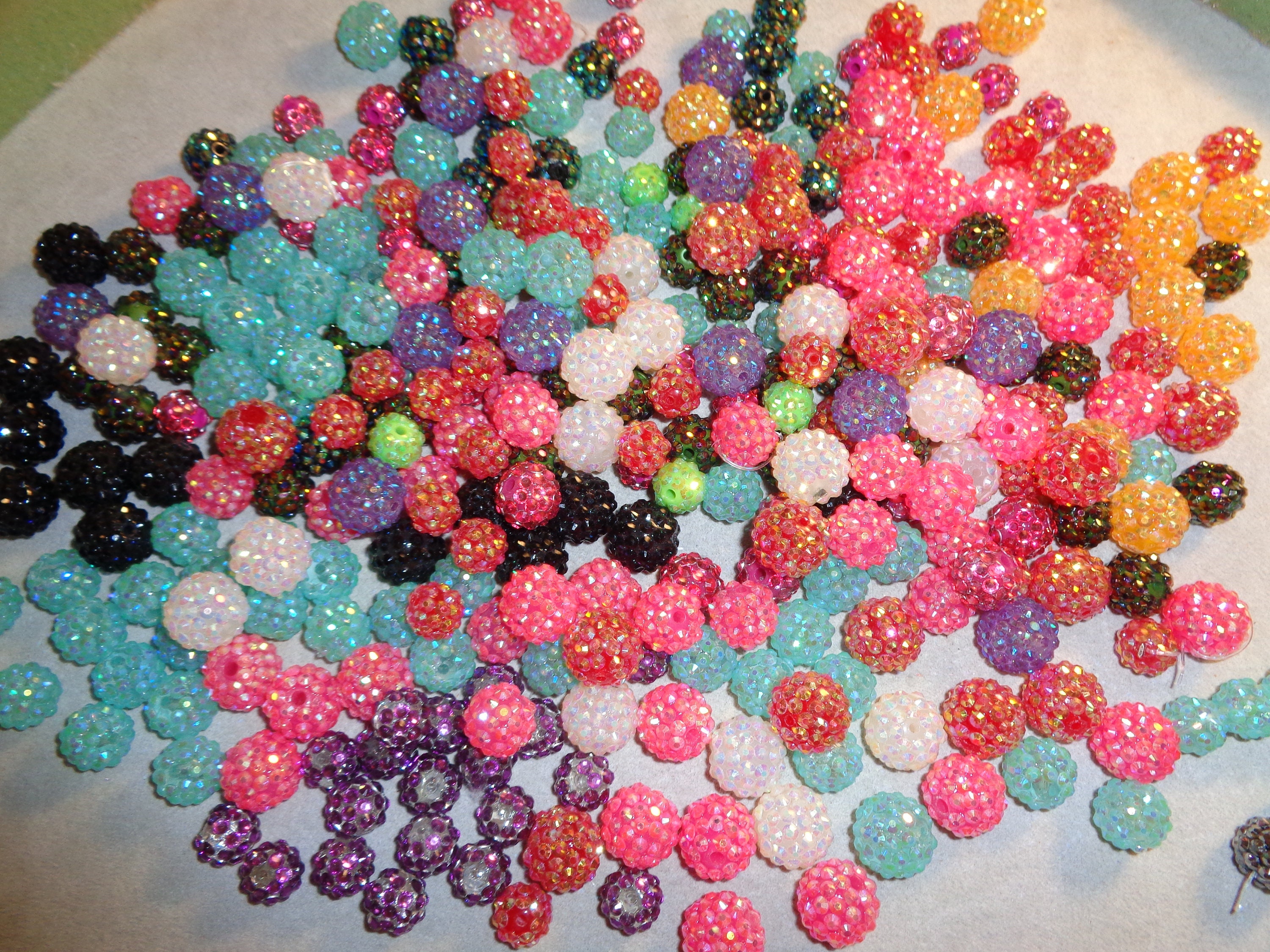 Large Lot of Plastic Sparkle Sugar Beads/Mixed sizes and Etsy