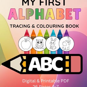 Alphabet Letter Tracing Worksheets PDF, ABC Handwriting Practice Packet for Toddlers, Pre-K Letter Formation & Coloring Pages, Ages 2-5