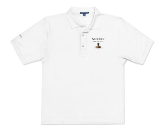 The Closing Table Collection: Notary Stamp Embroidered Logo Polo Shirt