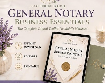 Notary Forms Printable | 12 Notary Public Templates | Certificate Templates | Mobile Notary Kit | Loan Signing Agent | Word & PDF