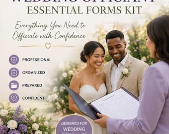 Wedding Officiant Kit | 18 Ceremony Scripts Templates and Forms | Booking Contract Vow Templates | Word & PDF | Instant Download