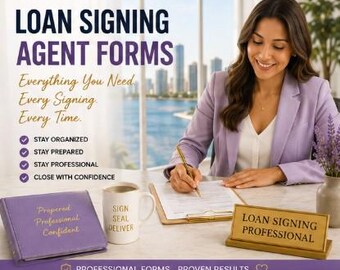 Loan Signing Agent Forms | 21 LSA Templates | Notary Certificate | Signing Agent Kit | Printable Word & PDF | Instant Download