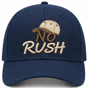 No Rush Script, 3D Puff Embroidery Design | Hat Embroidery Machine Digital File