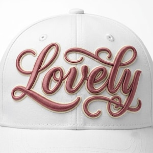 Lovely Script Embroidery Design For Caps & Hats | 3D Puff Hat Machine Embroidery File (Instant Download)