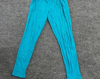 Weekender Leggings Womens Size S Teal Blue Vintage USA Style 207 Elastic Waist
