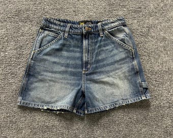 Pantalones cortos Lee Denim Carpenter para mujer, talla 29, color azul, estilo vintage moderno, tiro alto.