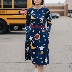 Ms. Frizzle Solar System, Women's Dress, Book Character Day for Teachers, Magic School Bus Costume, Planets Solar System, Halloween Cosplay