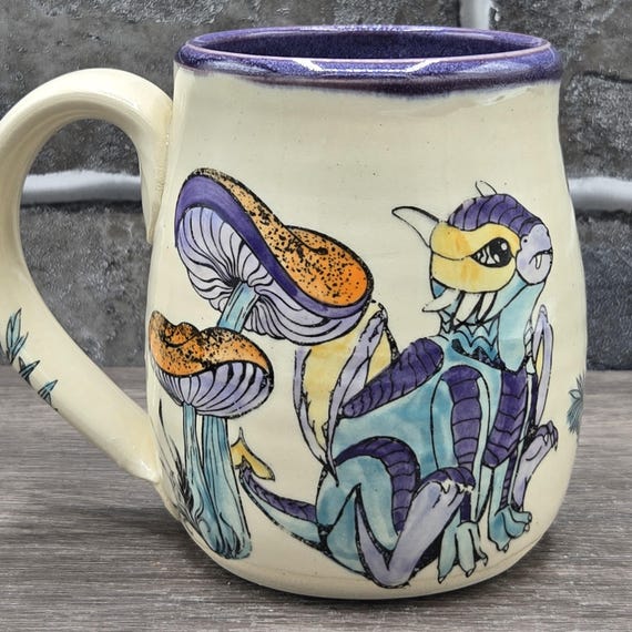 Baby dragons and fairies mug, large ~14oz mug. Dishwasher & Microwave safe