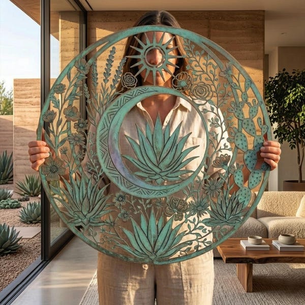 Agave Metal Wall Art, Southwestern Desert Boho Decor