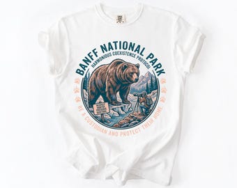 Camiseta Banff Bear, Camiseta de Conservación de la Vida Silvestre, Camiseta de Senderismo en Parques Nacionales, Regalo para Aventuras al Aire Libre, Camiseta Unisex para Amantes de la Naturaleza