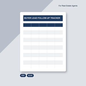 Nachverfolgung von Käuferkontakten | Bearbeitbare Vorlage für Immobilienmakler | Digitaler Download (PDF + XLSX)