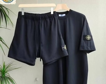 Completo Stone Island con pantaloncini in cotone // Outfit estivo casual unisex a maniche corte