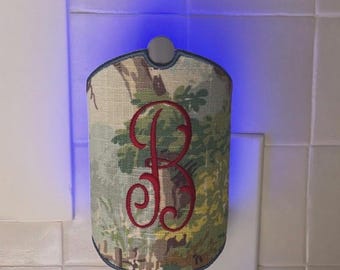 Embroidered Linen Cover for Zevo Trap, Monogrammed Insect Trap Disguise
