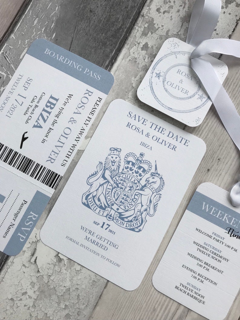 Boarding Pass Wedding Invitation Sample Etsy