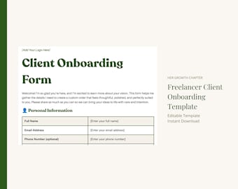 Modelo de Formulário de Integração de Clientes - Uma Recepção Atenciosa para Novos Clientes - Download Imediato