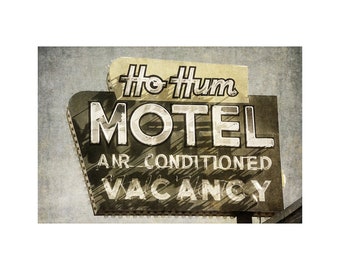 Vintage Neon Sign Photo, Motel Sign, Mid-Century Decor, Road Trip