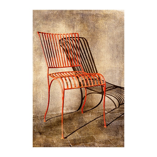 Red Chair Photo, Santa Fe, Simplicity, Warm Colors, Rustic, Wabi-Sabi, Architectural Lines, Geometry