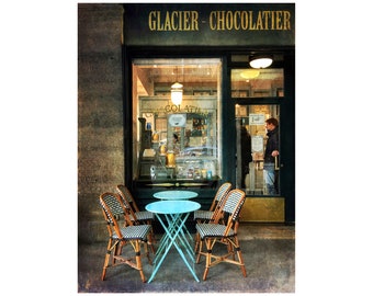 Paris Pastry Shop, Sidewalk Café, Aqua, Patissiere, Glacier, Travel Photography