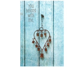 You Belong with Me, Decorative Heart Photo, Wedding Gift, Anniversary