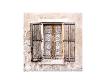 Lace Curtains Photo, French Window, Neutral Colors