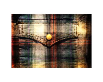 Cowboy Shirt foto met rode Plaid, Snap knop, westerse kunst, Boy's kamer, rood, wit, blauw, Decor van de cabine, voor hem