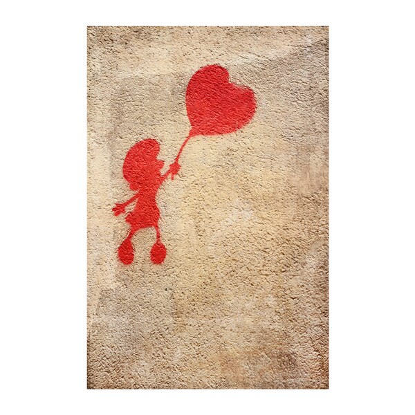 Red Heart Balloon, Paris Photography, Kid's Room Decor