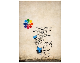 Donald Duck Photo, French Street Art, France Graffiti, Rainbow Colors, Fun Home Decor