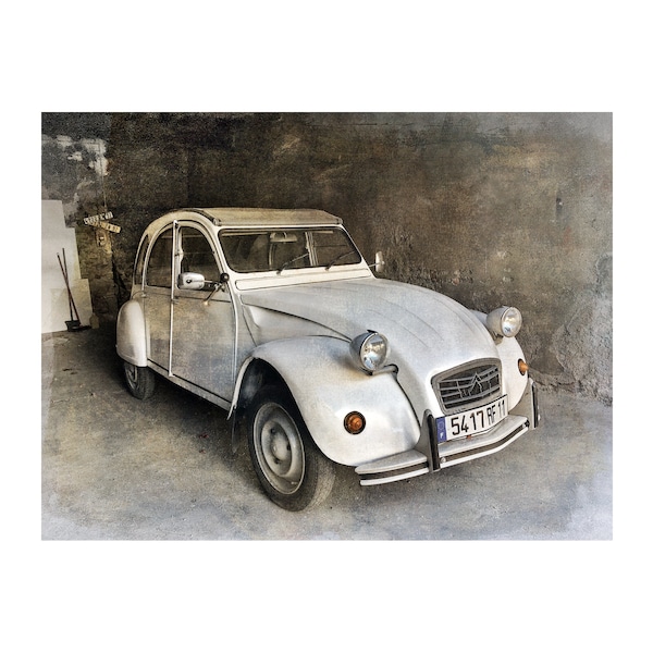 Deux Chevaux Car, 2CV, French Car, Monochrome