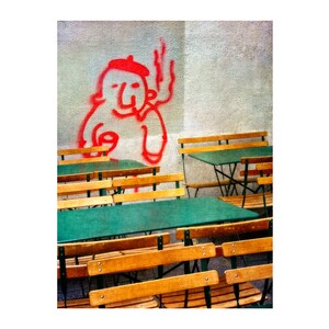 Paris Street Art, French Wine, Sidewalk Cafe, Bistro, Travel Photography, Restaurant Art