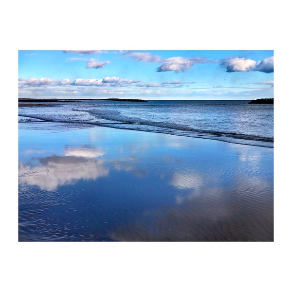 Winter Beach Photo, South of France, Shades of Blue, Nature Photography