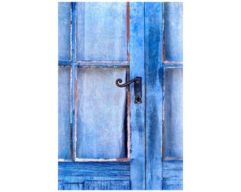 Blue Door Photo, France, Periwinkle Blue, Rustic Door, Cottage Decor, Shabby Chic