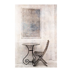 Provence Café Table and Chair, French Artisan Bakery, Kitchen Decor, Gift for Baker
